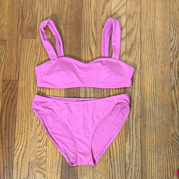 Andie Bikini Set Kalama Top Classic Bikini Bottom Pink size Small NWOT - Picture 1 of 6